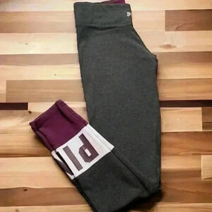 Pink Victoria Secret Yoga Pants Gray/Maroon Size Small. Some Wear on Letters